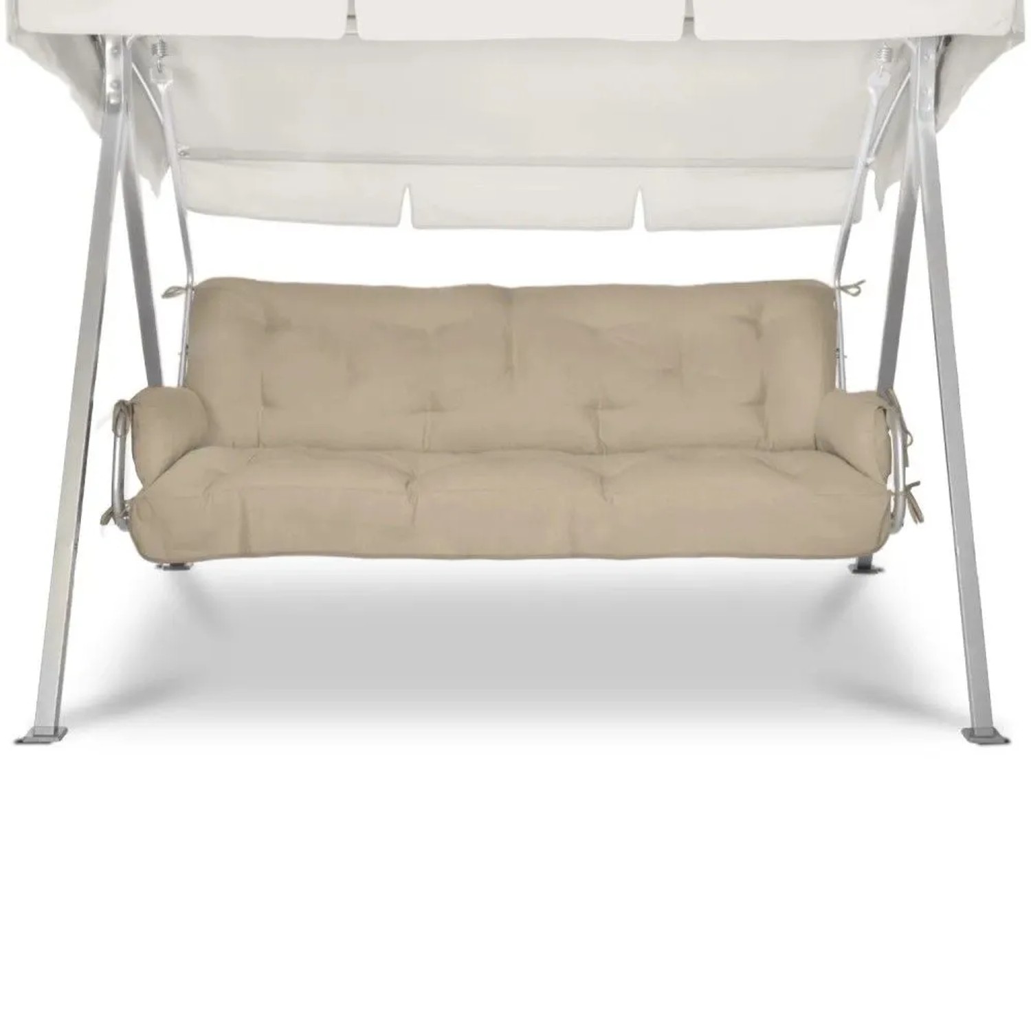 Beautissu Hollywoodschaukelauflage Flair HS, 180x50x8cm, Natur, für 3-Sitzer Schaukeln.