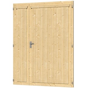 Skan Holz Doppeltür Rahmenaußenmaß 148 x 198 cm Natur