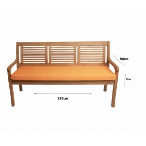 Orangefarbenes Gartenbank Kissen 110x50 cm für 2-Sitzer Bänke.