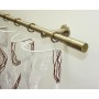 Gardinenstangen-Set Zylinder, Ø 20 mm, Messing Antik, 160 cm mit Gardine.