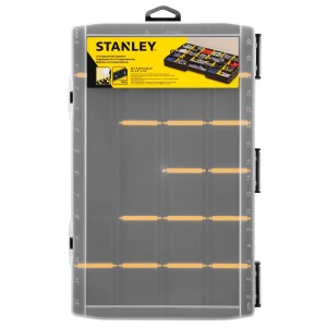 STANLEY Organizer OPP mit 22 Fächern, transparent, für Kleinteile und Werkzeuge, mit Lineal.