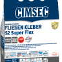 Cimsec Fliesenkleber S2 Superflex 5kg Sack, flexibler Klebemörtel für Fliesen und Naturstein.