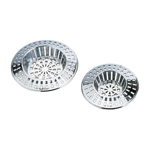 Wenko Abfluss-Sieb 2er Set aus Chrom für Spülen, Ø 6 und 7 cm.