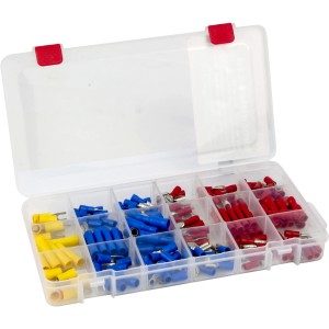 APA Quetschverbinder-Set, 180-teilig, sortiert in Box für Autoelektrik.