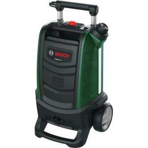 Bosch Akku-Druckreiniger Fontus: Mobiler Hochdruckreiniger mit Akku und Rädern für flexible Reinigung.