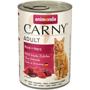 Carny Adult Katzen-Nassfutter Rind & Herz, 400g Dose. Katzenfutter mit Rindfleisch und Herz.