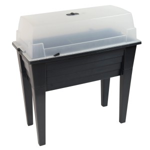 Hochbeet mit Abdeckhaube 83 cm x 40 cm x 80 cm Anthrazit