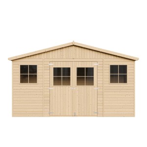 Timbela Gartenhaus Holz Abstellraum M332 7,98 m²  mit Fenstern