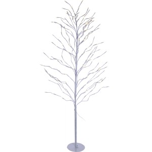Weißer LED Baum, 150cm, mit 200 warmweißen Lichtern für innen und außen.