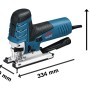 Bosch Professional Stichsäge GST 150 CE, blau-schwarz, 780 W. Maße: 334x79x190 mm für präzise Schnitte.
