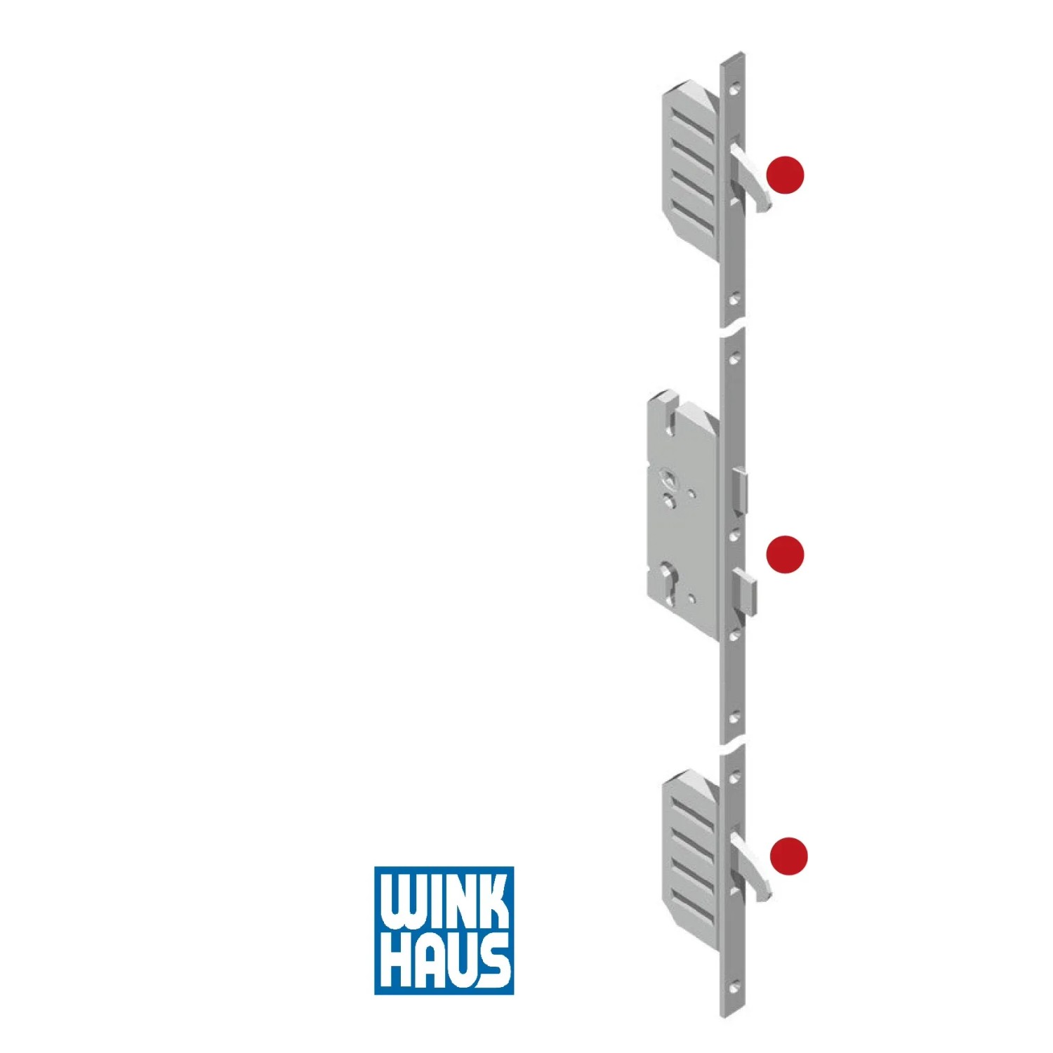 Detailaufnahme des 3-Punkt-Verriegelungssystems von Winkhaus für Haustüren.