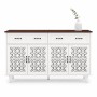 okwish Sideboard mit 4 Türen 2 Schubladen Wohnzimmer 150x90x40cm Weiß_9