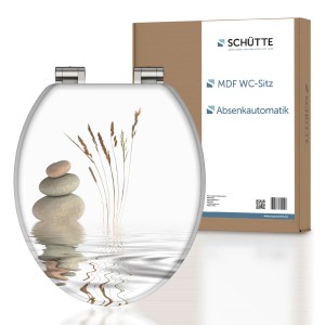 Schütte WC-Sitz MDF Balance mit Absenkautomatik, Motiv Steine und Gräser.