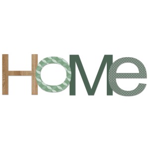 Pro-Art Wandtattoo "Home in Green", 25x70 cm, Schriftzug in Holz- und Grüntönen.