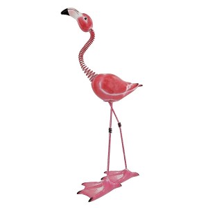 Rosa Boltze Deko-Figur Flamingo, 71 cm, aus Eisen für die Gartendekoration.