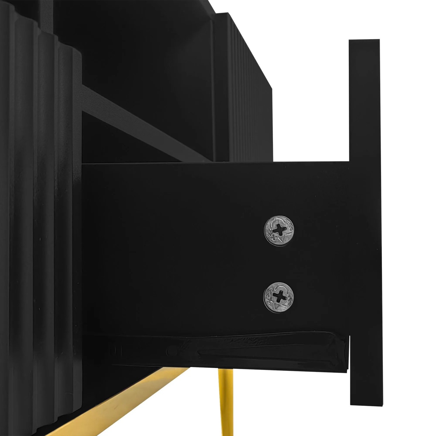 okwish TV Schrank mit Gold Füßen und Gold Rand für Wohnzimmer 165x36x55cm Schwarz_6