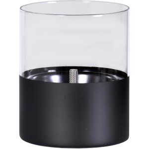 Tenderflame Tischfeuer Lilly, schwarz, aus Glas, 250 ml. Deko-Kamin für Innen und Außen.