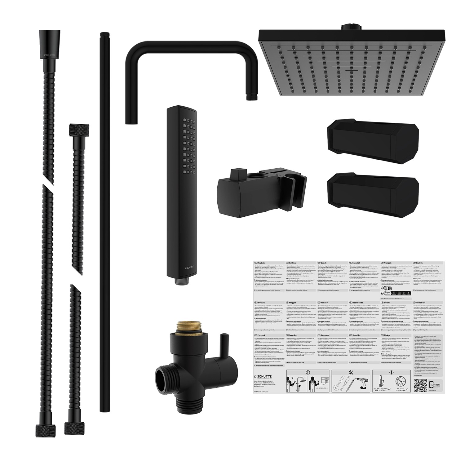 Schütte Überkopfbrause-Set Tokyo Schwarz Matt 8-teilig_4