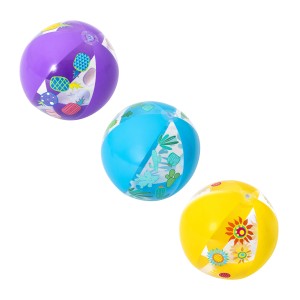 Bestway Wasserbälle Groove n' Splash, Ø 34 cm, 3-fach sortiert in Lila, Blau und Gelb mit Motiven.