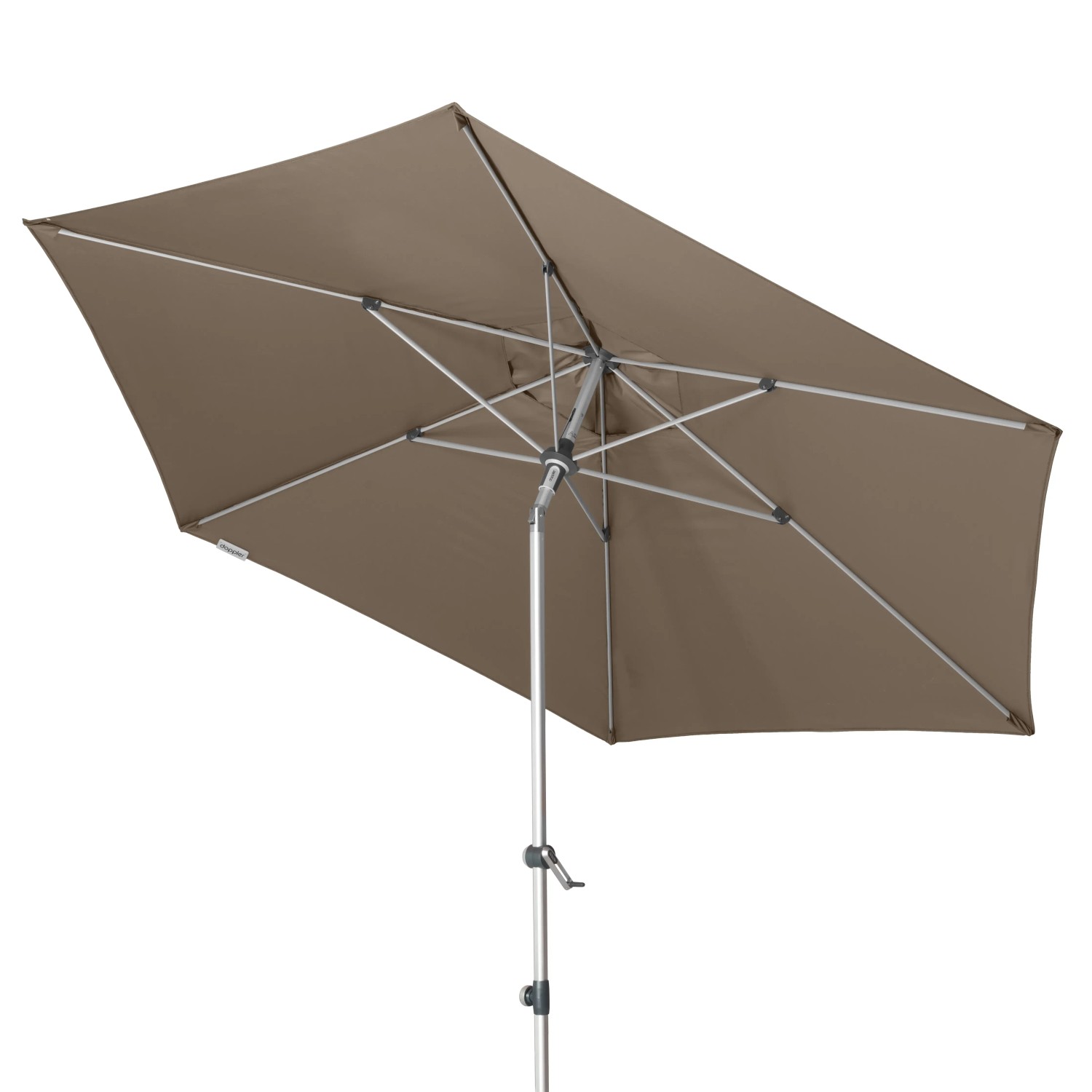 Doppler Marktschirm Expert, Ø 306 cm, Greige, mit Knickfunktion. Sonnenschirm für Garten und Balkon.