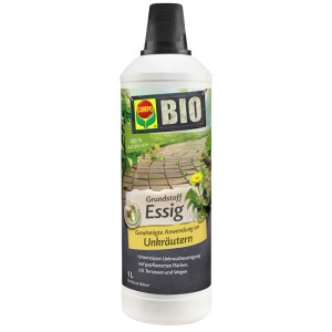 Compo Bio-Grundstoff Essig 1 l Flasche zur Unkrautbekämpfung auf Wegen und Terrassen.