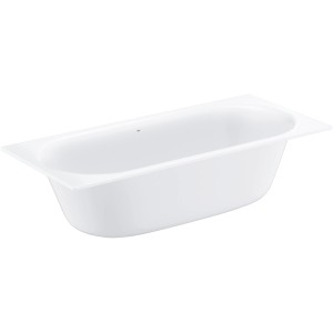 Weiße Grohe Essence Rechteck-Badewanne, 180x80 cm, mit EasyClean Überlauf.