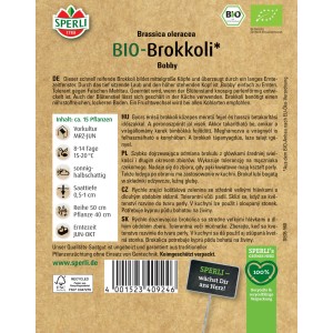 Samenpackung Sperli Bio Brokkoli Bobby. Schnellreifender Brokkoli für den Garten.
