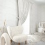 Wohnraum mit Marburg Vliestapete Natural Opulence in Betonoptik Weiß-Grau und passenden Möbeln.