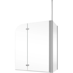 Schulte Badewannenaufsatz, 2-teilig, Alu Natur Klar, 140x116,4 cm, für Badewanne als Duschkabine.