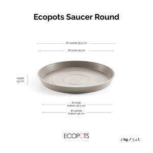 Ecopots Untersetzer Ø Braungrau 60 cm