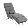 Dunkelgraue HOMCOM Relaxliege mit Massagefunktion, Kissen. Maße 168x56x84 cm. Komfortabler Massagesessel.