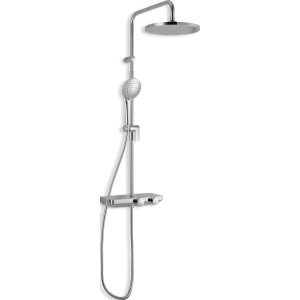 Verchromtes baliv Überkopfbrause-Set KBS-22.100 mit Hand- und Kopfbrause sowie Thermostat-Armatur.