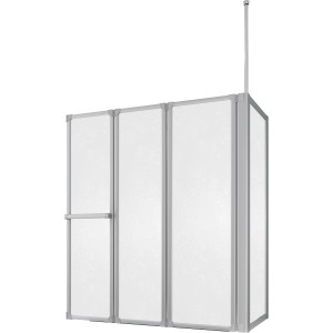 Schulte 4-teiliger Badewannenaufsatz mit Seitenwand aus Kunstglas.