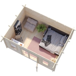 Palmako Lisa Holz-Gartenhaus Natur Pultdach Unbehandelt 450 cm x 330 cm