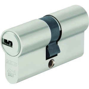 Abus Profilzylinder D10NP 28/34 Nickel, Detailansicht des Schließzylinders.