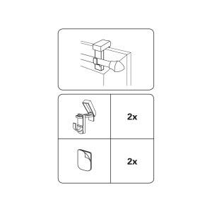 Gardinia Klemmträger 2er-Pack für Vitragestangen, weiße Kunststoffhalter zur Fensterbefestigung ohne Bohren.