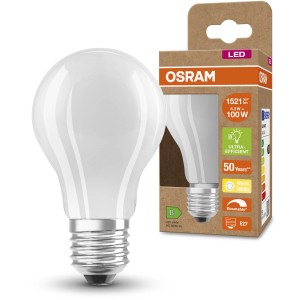 Osram LED E27 Leuchtmittel, Glühlampenform, 8,2W, matt, warmweiß.