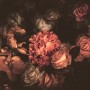 Fototapete mit Blumenbouquet in Orange und Gelb. Florales Muster für die Wandgestaltung.