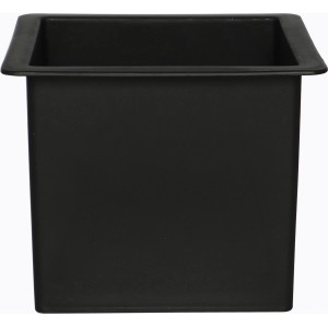 Schwarzer Pflanzkasten „Shadow“, 82x28x60 cm, aus Polyrattan in Flechtoptik.