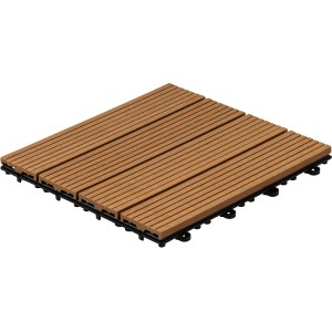 Home Deluxe WPC Klickfliese Bavaro in Teak, 30x30 cm, für 6 m² Fläche.