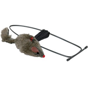 Jollypaw Plüschmaus für Türrahmen, Katzenspielzeug mit Gummiband und Befestigung.