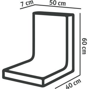 Abbildung eines Diephaus L-Stein unbewehrt Anthrazit mit den Maßen 60x50x40x7 cm.