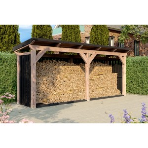 Skan Holz Holzunterstand Holm 2 Anthrazit 500 cm x 144 cm