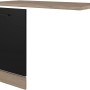 Flex-Well Spülenunterschrank-Set: Schwarz matte Front, Endgrain Oak Arbeitsplatte und Sockel.
