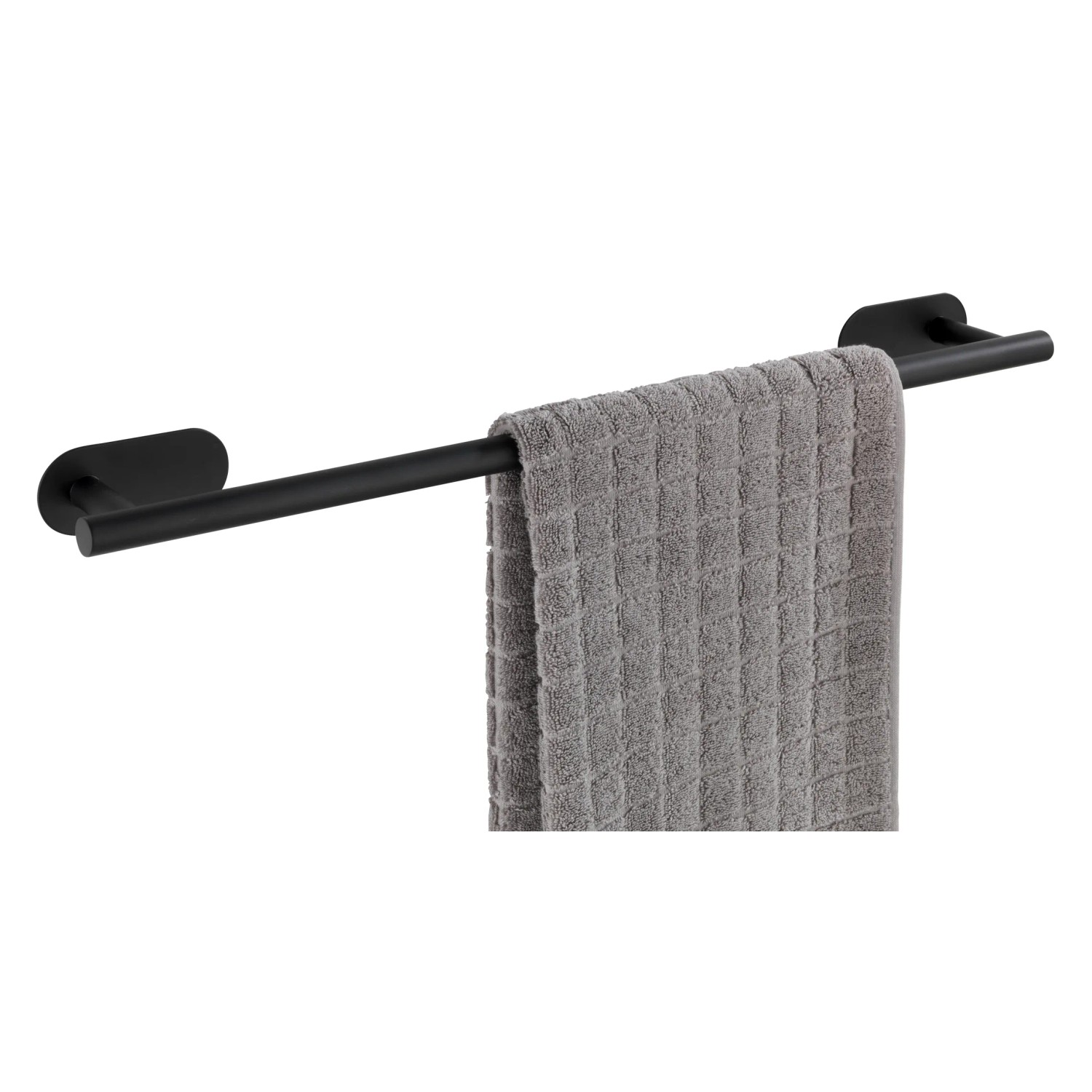 WENKO Turbo-Loc Badetuchstange Mod. Orea Uno Black Matt 60 cm Ohne