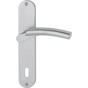 AnsaPro Langschild-Garnitur Tigris, Edelstahl matt, für Innentüren mit Ovalbart-Lochung.