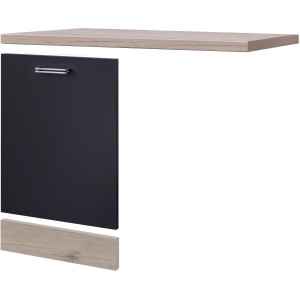 Flex-Well Geschirrspüler-Paket Lara, Anthrazit/San Remo Eiche, bestehend aus Arbeitsplatte, Front und Sockel.