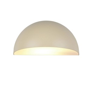 Cremefarbene Außenwandleuchte MAAS im Halbrund-Design, geeignet für E27 Leuchtmittel.