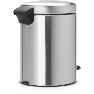Brabantia Treteimer NewIcon 5 l, mattes Edelstahl-Finish. Kompakter Mülleimer für Bad und WC.