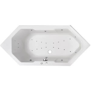Ottofond Whirlpool Sierra Premium, 180x80 cm, weiße Acryl-Badewanne mit Massagefunktion und Düsen.
